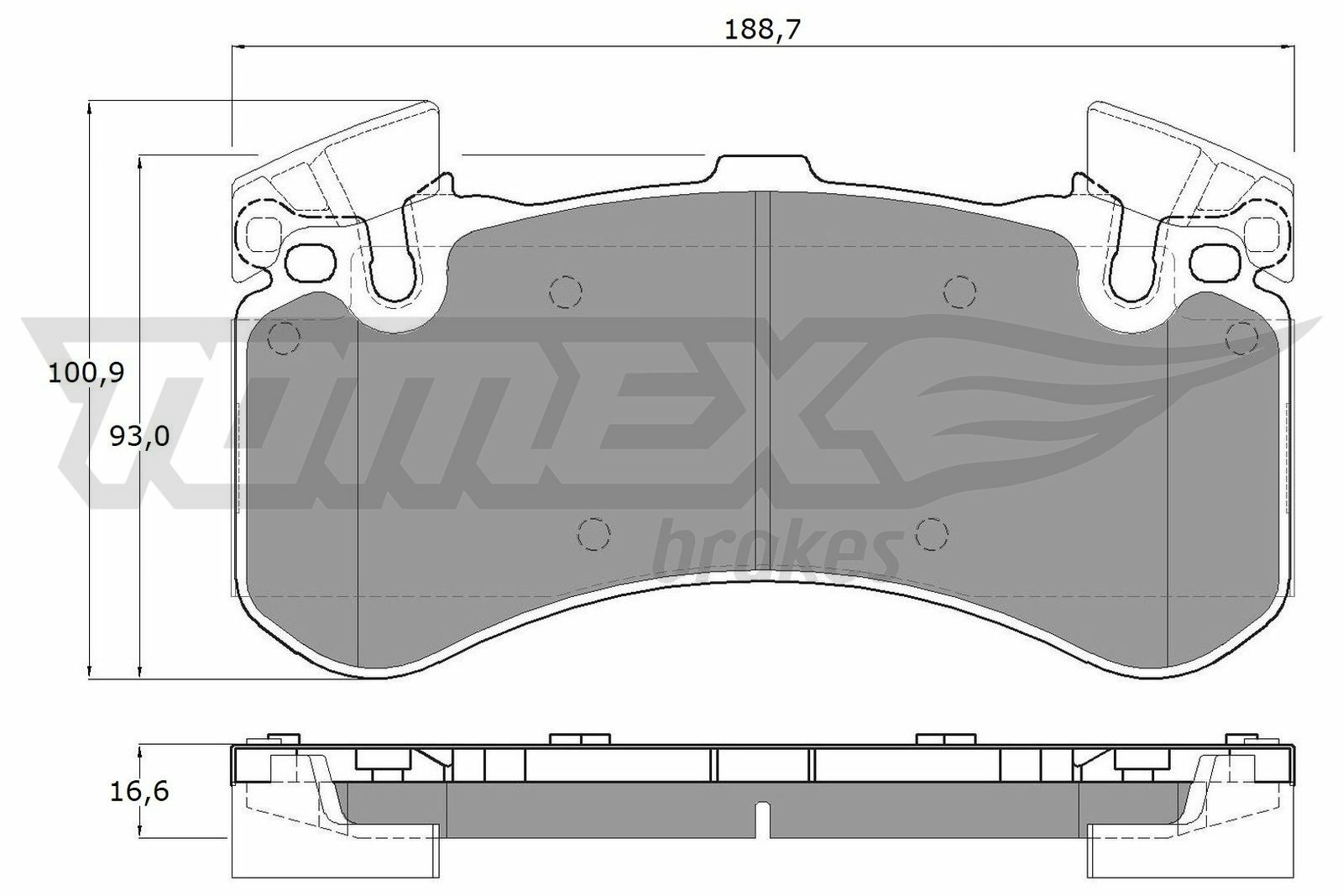 Sada brzdových destiček, kotoučová brzda TOMEX Brakes